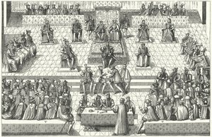 Ranskan kartanon kenraalin kokous Orleansissa tammikuussa 1561 (kaiverrus) tekijältä German School