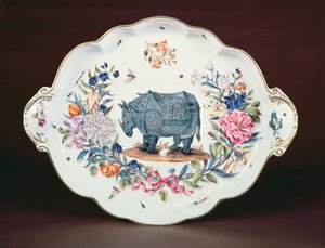 Meissen-teline keskikappaleelle Northumberland-palvelusta, n. 1745 (posliini)
