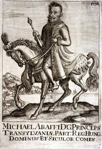 Michael Apafi (1632-90) Transilvanian prinssi, kuvitus kirjasta ottomaanien sotatoimista Euroopassa, kaiverrettu Paul Furst (n.1605-66)