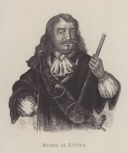 Michiel de Ruyter, hollantilainen amiraali (litho) tekijältä German School