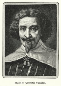Miguel de Cervantes Saavedra, espanjalainen kirjailija (litho) tekijältä German School