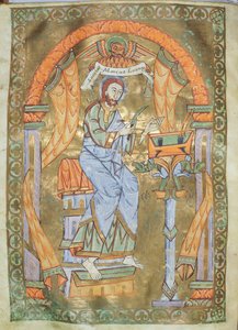 Ms Czart 1207 IV fol 76v St. Mark the Evangelista, The Evangeliarium of the Cathedral of Plock, n. 1075 tekijältä German School