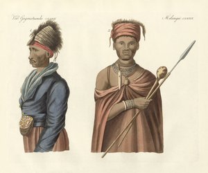 Etelä-Afrikan alkuperäisasukkaat (värillinen kaiverrus) tekijältä German School
