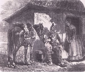 Off to war, Cassells History of the War välillä Ranskan ja Saksan välillä, julkaisija Cassell and Company Limited, n. 1890 (litho) tekijältä German School