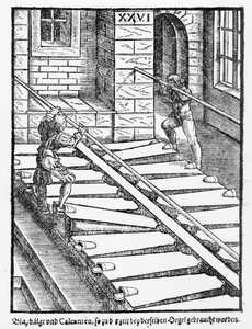 Urkupalkeet ja -puhaltimet Halberstadtin katedraalissa, Praetorius Syntagma Musicumista, pubista. vuonna 1619 tekijältä German School