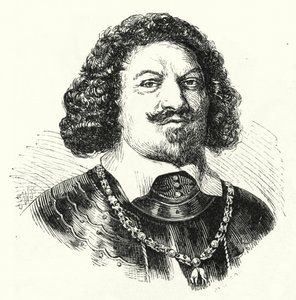 Ottavio Piccolomini, italialainen kenraali Pyhän Rooman valtakunnan armeijassa kolmikymmenvuotisessa sodassa (kaiverrus) tekijältä German School