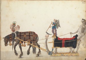 Näyttelyreki paraatissa, n. 1640 (kynä ja muste, akvarelli ja pesut) tekijältä German School