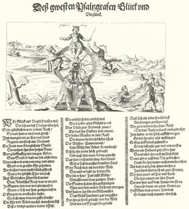 Pamfletti, joka pilkkaa talvikuningasta Frederick I:tä Bohemiasta, 1621 tekijältä German School