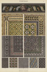 Pompeian, mosaiikkilattiat (väri litho) tekijältä German School
