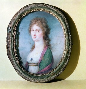 Miniatyyri kreivitär Marie Erdodystä (1779-1837) (wc norsunluun) tekijältä German School