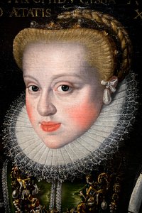 Muotokuva Itävallan arkkiherttuattaresta Annasta (1573-1598), 18-vuotias. tekijältä German School