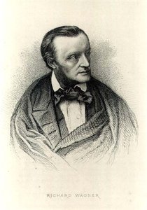 Richard Wagnerin (1813-83) muotokuva saksalaisesta säveltäjästä (kaiverrus) (mv-valokuva) tekijältä German School