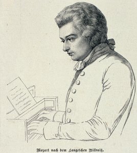 Wolfgang Amadeus Mozartin (1756-91) muotokuva tekijältä German School