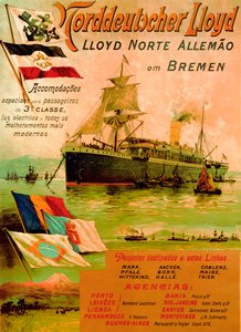 Pohjois-Saksan Lloyd Linea mainostava juliste, 1898