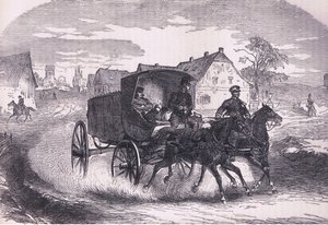 Preussin sotilasposti, Cassells, Ranskan ja Saksan välisen sodan historia, julkaisija Cassell and Company Limited, n. 1890 (litho) tekijältä German School