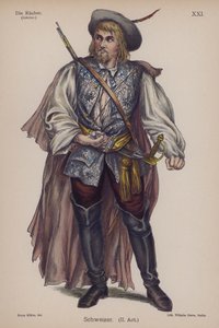 Schweizer, Friedrich Schillerin teoksesta Die Rauber (The Robbers) (värilitho) tekijältä German School