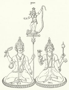 Shiva, Vishnu ja Krishna, hindujumalat (kaiverrus) tekijältä German School