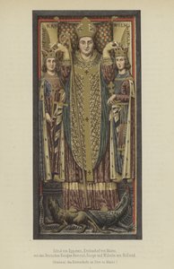 Siegfried von Eppstein, Mainzin arkkipiispa 1230-1249, yhdessä Saksan kuninkaiden Henry Raspen, Thüringenin kreivikunnan ja Hollannin ja Seelannin kreivin Vilhelm II:n kanssa (väri litho) tekijältä German School