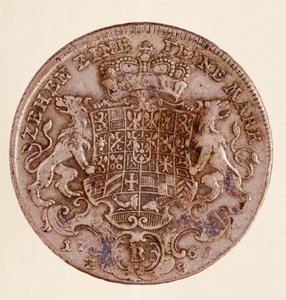 Brandenburg-Bayreuthin markkrahvin Frederick Christianin hopeataaleri (Frederic V Christian de Brandenburg-Bayreuth (Brandenburg Bayreuth) (1708-1769) 1766 Halkaisija 4 cm Napoli, museo archeologico tekijältä German School