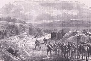 Sortie Pariisista, Cassells History of the sodan Ranskan ja Saksan välillä, julkaisija Cassell and Company Limited, n. 1890 (litho) tekijältä German School