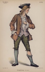 Spiegelberg, Friedrich Schillerin teoksesta Die Rauber (The Robbers) (värilitho) tekijältä German School