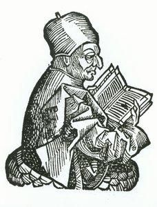 St. Bede (673-735) Hartmann Schedelin (1440-1514) teoksesta Liber Chronicarum 1493 tekijältä German School
