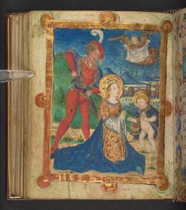 Pyhän Dorothyn marttyyrius, Add. MS 24153, f.117v (muste ja väri pergamentilla). tekijältä German School