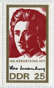 Rosa Luxemburgia (tai Luxemburgia) edustava postimerkki tekijältä German School