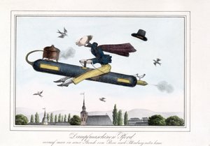 Höyrykäyttöinen lento, 1829-45 (värillinen lito) tekijältä German School