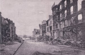 Street in St Cloud, Cassells, Ranskan ja Saksan välisen sodan historia, julkaisija Cassell and Company Limited, n. 1890 (litho) tekijältä German School