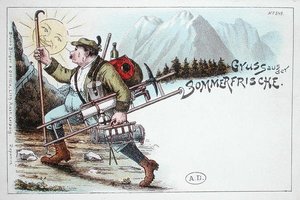 Kesälomapostikortti, 1800-luvun loppu tai 1900-luvun alku (värilitho) tekijältä German School