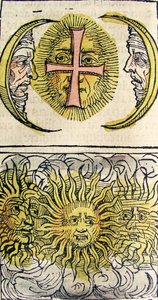 Sun Dogs and Moon Dogs, julkaistu Nürnberg Chroniclessa, 1493 tekijältä German School