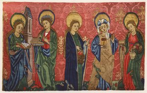 Gobeliini alttarin etusivu, Aargau, Sveitsi, 1400-luvun loppupuoli (värilitografia). tekijältä German School