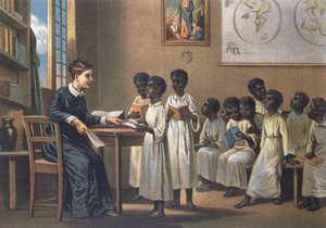 Opettaja oppilaiden kanssa, 1880 tekijältä German School