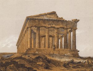 Hephaistoksen temppeli, Ateena, Kreikka (värilitografia) tekijältä German School