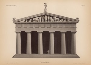 Zeuksen temppeli, Olympia, Kreikka (litho) tekijältä German School