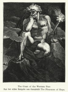 Läntisen tähden jättiläinen, kuvitus skotlantilaisen runoilijan Thomas Campbellin The Pleasures of Hope -teoksen ensimmäisestä painoksesta tekijältä German School
