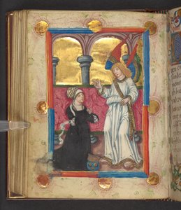 Suojelusenkeli, Add. MS 24153, f.74v (muste ja väri pergamentilla). tekijältä German School