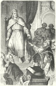 Pyhän Rooman keisari Kaarle IV julkaisi kultaisen bullan vuodelta 1356 (kaiverrus) tekijältä German School