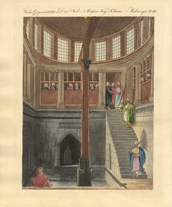 Nilometer Rawdan saarella lähellä Kairoa (värillinen kaiverrus) tekijältä German School