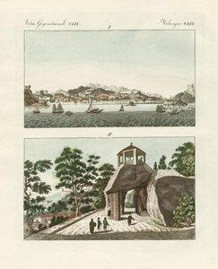 Portugalin siirtomaa Macao Kiinassa (värillinen kaiverrus) tekijältä German School