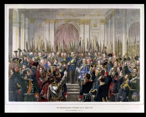 Wilhelmin julistaminen uuden Saksan valtakunnan keisariksi Versailles