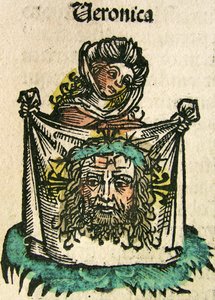 The Veil of Veronica, julkaistu Nürnberg Chroniclessa, 1493 tekijältä German School