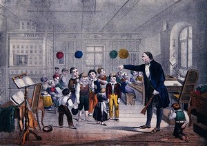 The Village Schoolmaster, n. 1850 (värilitho) tekijältä German School