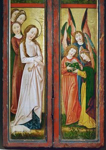 Pyhän Agnesin legenda (maalaus puulle) tekijältä German School