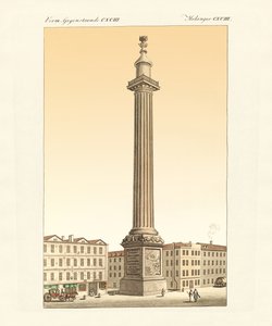 Monumentti Lontoossa (värillinen kaiverrus) tekijältä German School