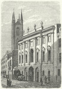 Bank of Englandin alkuperäinen koti, Walbrook, Lontoo (kaiverrus) tekijältä German School