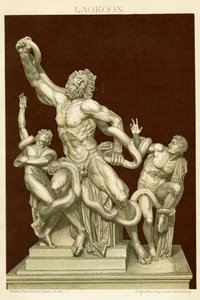 Laocoönin ja hänen poikiensa patsas n. 1890 (värikromolitografia) tekijältä German School