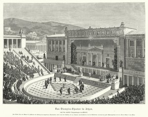 Dionysus Eleuthereuksen teatteri, Ateena, Muinainen Kreikka (kaiverrus) tekijältä German School