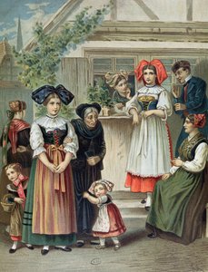 Strasbourgin alueen perinteiset puvut, n. 1870-80 tekijältä German School